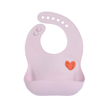 Siliconen slabbetje - Happy Rascals Heart Lavender
